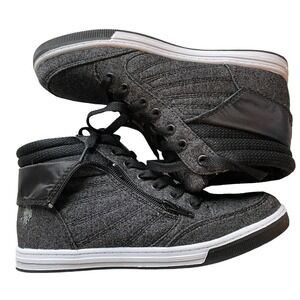 US POLO ASSN SNEAKERS HIGH TOPS SHOES RUBBER SOLE MILA4 ZIP LACE UP SZ 6